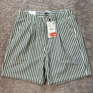 Zara Striped Green and White Shorts